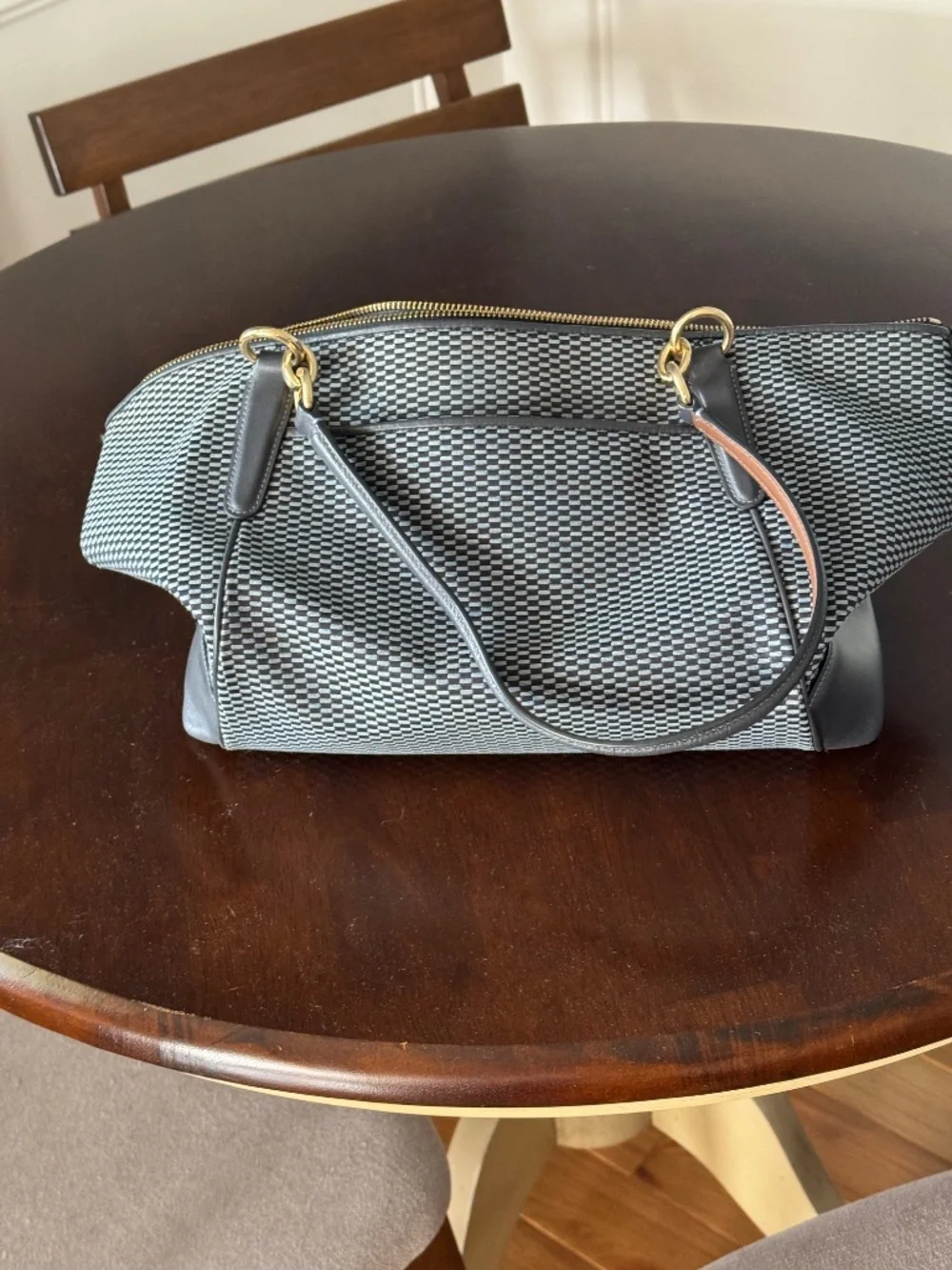 Blue and Black Coach purse
